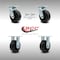 Service Caster 5 Inch SS Polyolefin Caster Set with Roller Bearings 2 Swivel Lock 2 Rigid SCC SCC-SS30S520-POR-BSL-2-R-2 - alternate 4